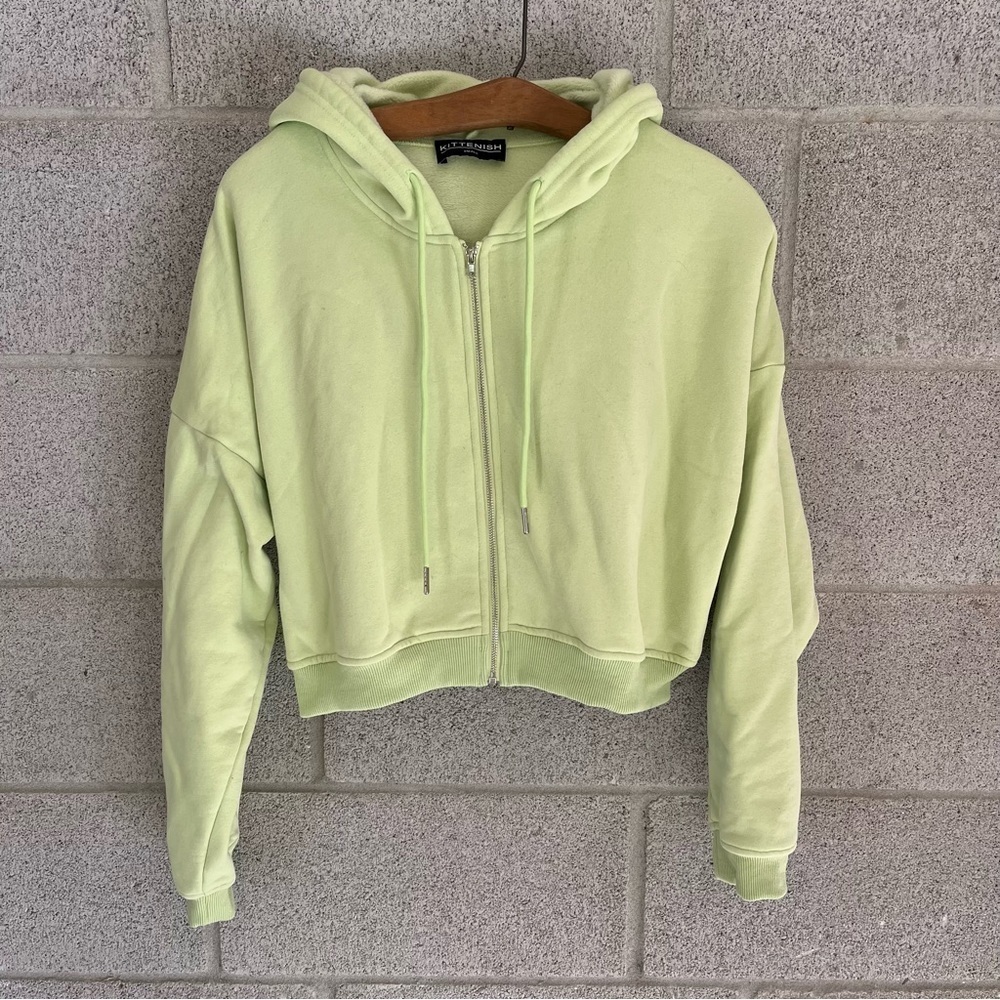 Kittenish Cropped Full Zip Sweatshirt